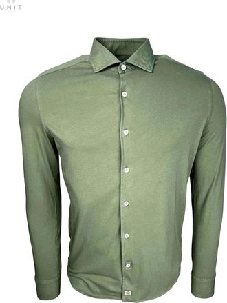Sonrisa Jersey Hemd Olijf - Heren - Casual Overhemden - Groen - M - Katoen - Overhemden