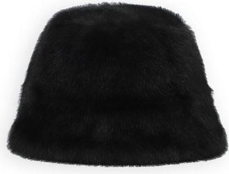 Arma Beau Faux Mink Bucket Hat - Dames - Hoeden - Zwart - S/M - Accessoires