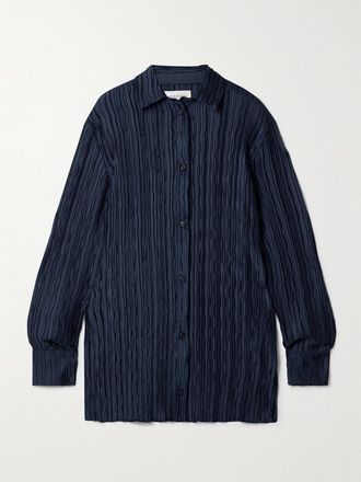 16Arlington Camicia In Raso Pliss&eacute; Marley - Blu