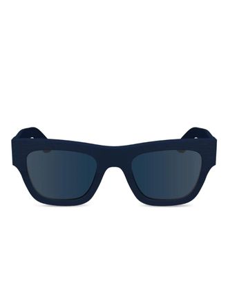 Calvin Klein square-frame tinted-lenses sunglasses - Blue