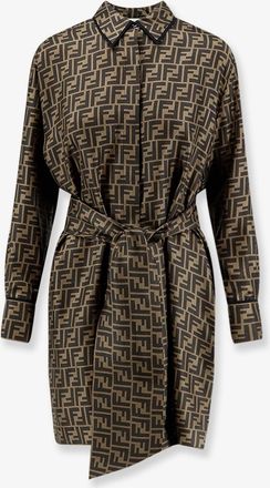 Fendi Vestito in seta con motivo FF all-over - FENDI - gender_Woman