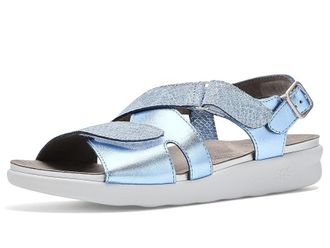 SAS Huggy Adjustable Comfort Sandal Womens Shoes Spring Blue : 10.5 M - Medium (B), Leather