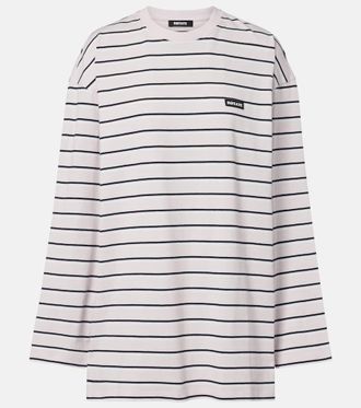 Rotate Striped oversized cotton jersey T-shirt