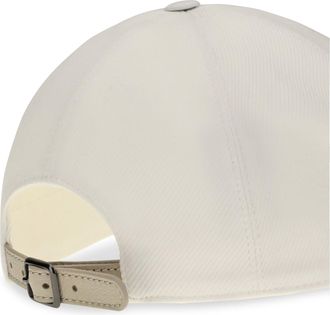 Brunello Cucinelli Womens Baseball Cap With Monili Embellishment Natural Cotton Hat