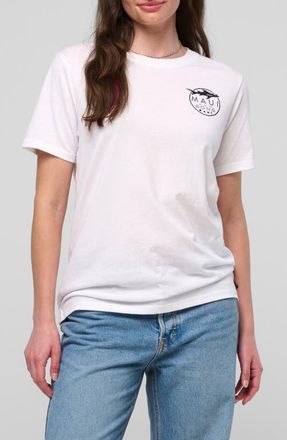 Maui and Sons Shark Logo Graphic T-Shirt in White at Nordstrom, Size Xx-Large