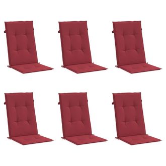 vidaXL Vidaxl - Coj&iacute;n Silla De Jard&iacute;n Respaldo Alto 6 Uds Tela Rojo 120x50x3 Cm