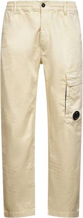 C.P. Company C.p. Company, Broeken, Heren, Beige, M, Katoen, Stretch Cotton Satin Cargo Broek
