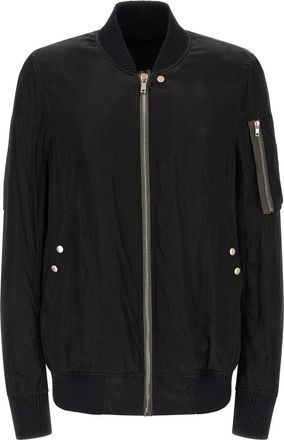 Rick Owens Black Solid Bomber Jacket