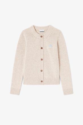 Ganni Beige Wool Mix Cardigan - Size XXS