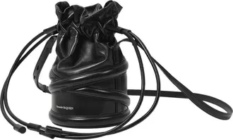 Alexander McQueen Womens Curve Crossbody Bag Black Leather