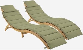 Sweeek Set De 2 Tumbonas De Madera De Acacia