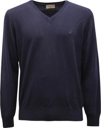 Brooksfield V-hals Wollen Trui Gemaakt in Itali&euml; - Heren - V-hals truien - Blauw - 3XL - Wol - Truien & Vesten