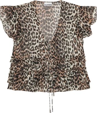 Ganni Blusa con stampa - Toni neutri