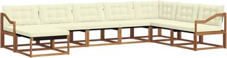 vidaXL Conjunto De Sof&aacute;s De Exterior 8 Uds. Natural Y Crema Vidaxl