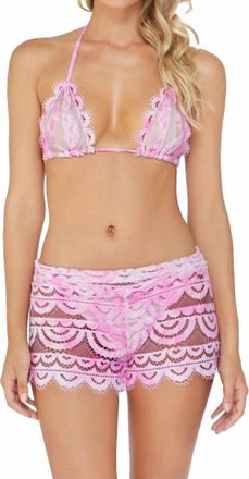 PilyQ Swim Amalfi Lace Short In Pink Tie-Dye