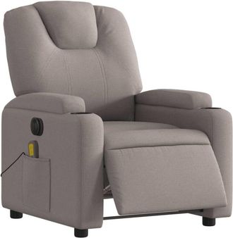 vidaXL Sillón reclinable de masaje eléctrico tela gris taupe Vidaxl