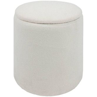 Atmosphera Atmosphera - Pouf kaydi bianco riccio d35cm cr&eacute;ateur dint&eacute;rieur