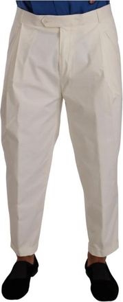 Dolce & Gabbana Slim-fit Broeken - Heren - Slim Fit Broeken - Wit - L - Katoen - Broeken