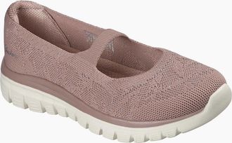 Skechers Womens Skechers Graceful Polyester Womens Mauve Shoes - Pink - Size: 6