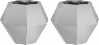 vidaXL Planter 2 pcs Silver 50 x 50 x 40 cm Stainless Steel vidaXL