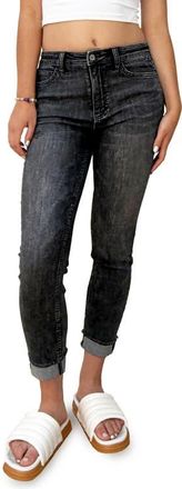 HINT OF BLU Cuffed Crop Skinny Jeans in Dark Cement at Nordstrom, Size 26
