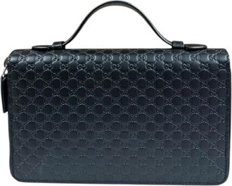 Gucci Black Leather Long Wallet (Bi-Fold) (Pre-Owned)