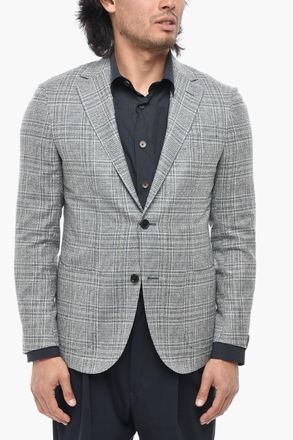 Corneliani Blazer Sfoderato GATE in Misto Seta District Check Corneliani