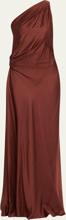 A.L.C. Aster Draped Asymmetric Satin Gown