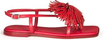 Vic Mati&eacute; G42 Vierkante Open Teenslipper - Dames - Sandalen - Rood - 40 EU - Leer - Schoenen