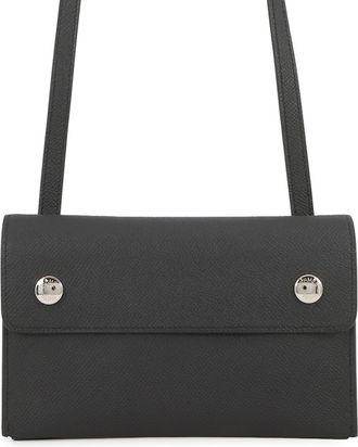 Herm&egrave;s Black Epsom Leather Chain/Shoulder Wallet (Pre-Owned)