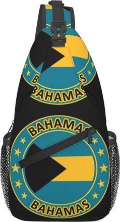 Generic Bahamas Flag Crossbody Bag With Zipper Sling Bag Anti Theft Backpack For Casual Men Camping