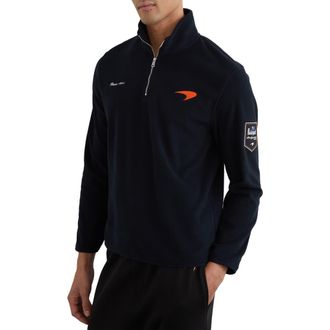 Reiss x McLaren Quarter Zip Pullover in Navy at Nordstrom, Size Xx-Large