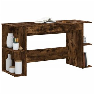 Berkfield Home Decorative Desk Smoked Oak 140x50x75 cm Engineered Wood in Brown | Size: 140 x 50 x 75 cm