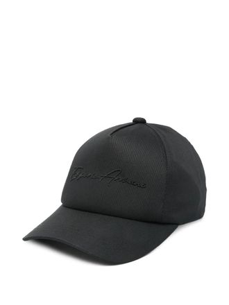 Emporio Armani logo-embroidered cap - men - Fabric - One Size - Black