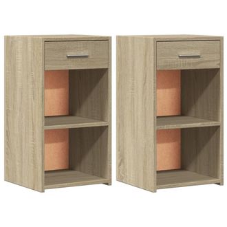 vidaXL Vidaxl - Mesitas Noche 2 Uds Madera Ingenier&iacute;a Roble Sonoma 35x34x65 Cm