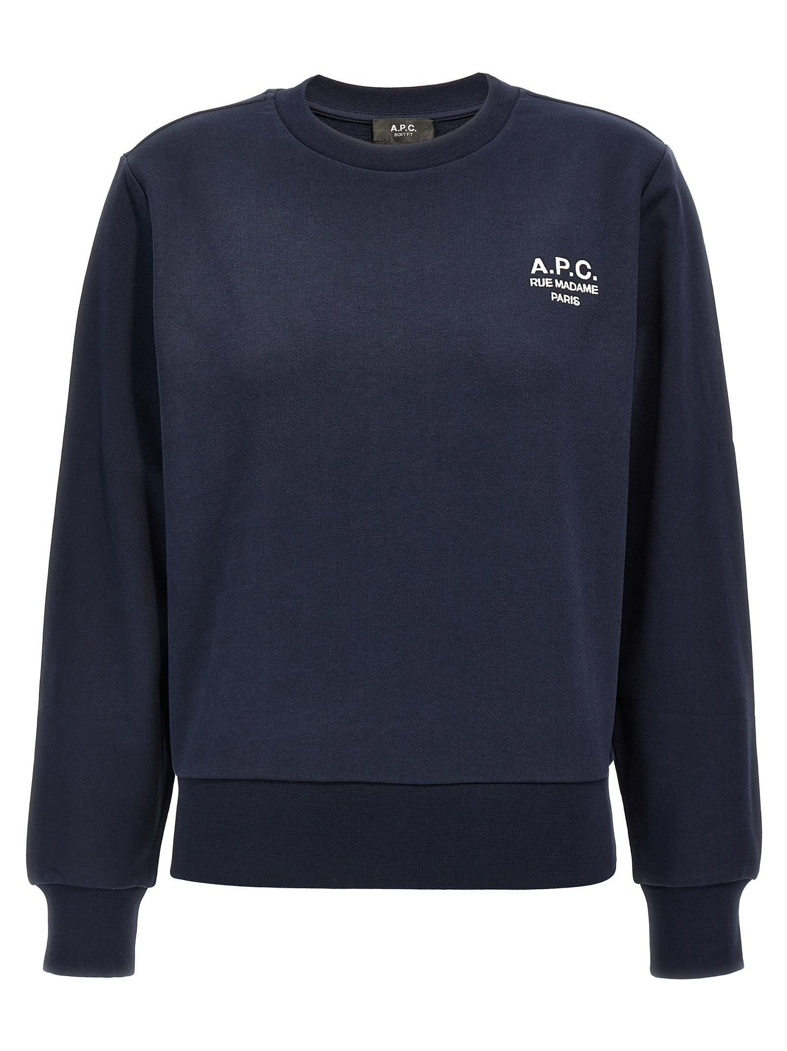 ★A.P.C.★ Grand VPC Regular Fit Sweatshirt Dark Navy Ecru C 29195511r.jpg