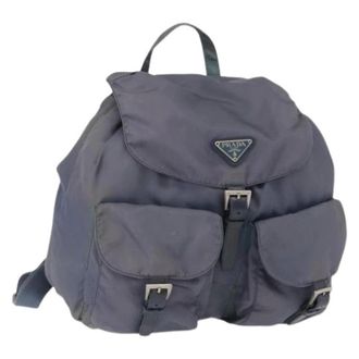 Prada Pre-owned Backpacks, female, Blue, Size: ONE SIZE Pre-owned Nylon Backpack