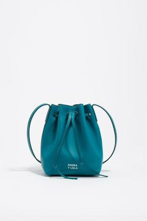 Bimba & Lola Small Leather Bucket Bag in Tropical Green at Nordstrom