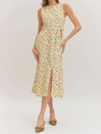 Entro Floral And More Midi Dress In Yellow