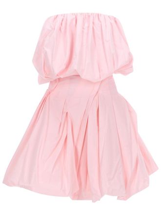 Magda Butrym Strapless Gathered Poplin Mini Dress