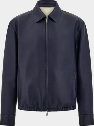 Ferragamo Men & apos;s Deerskin Leather Bomber Jacket
