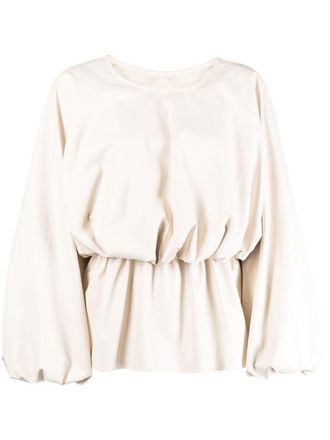GOEN.J Gewatteerde blouse - Wit