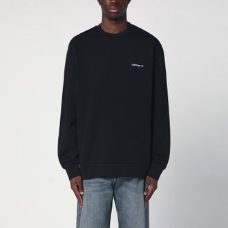 Carhartt Work in Progress Script Embroidery Black Sweatshirt