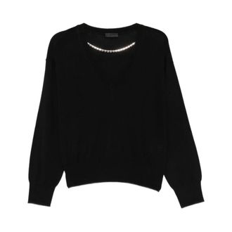 Liu Jo Jersey de cuello pico - Knitwear - Mujer - Negro - XL