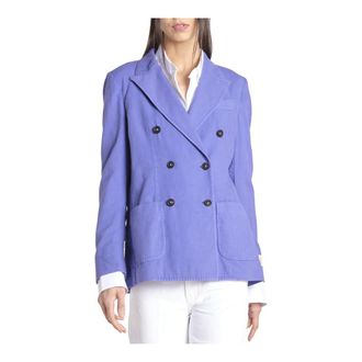 Massimo Alba Blazers, female, Purple, Size: XL Giacca doppiopetto garza