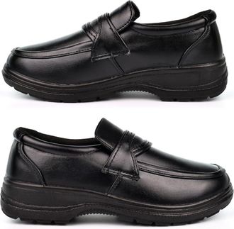 Generic Mens Wide Fit Shoes Mens Slip On Shoes Size 11 Lightweight Shoe Size 12 Casual Comfort Wide Shoe Sizes 7-12 Black (E Fitting) 10 UK