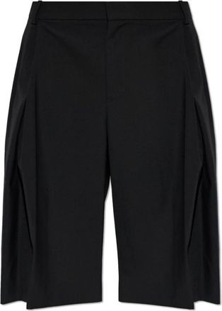 Casablanca Wollen shorts met plooien - Heren - Korte Broeken - Zwart - XL - Wol - Korte Broeken