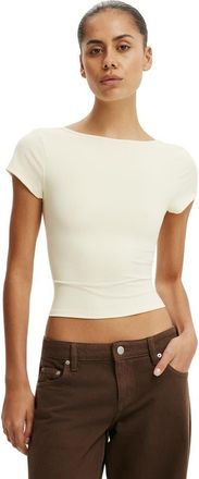 Cotton On Womens Hold Me Scoop Back Tee in Vanilla Glow at Nordstrom, Size Small