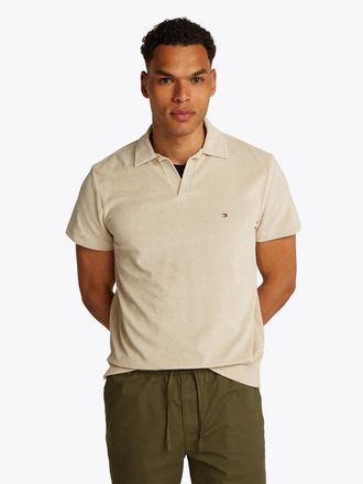 Tommy Hilfiger Poloshirt TOMMY HILFIGER TOWELLING REG POLO, Herren, Gr. XL, gr&uuml;n (sandalwood), Jersey, Obermaterial: 77% Baumwolle, 23% Polyester, regular fit, Shirt
