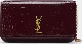 Saint Laurent Borsa porta smartphone Cassandre in pelle
